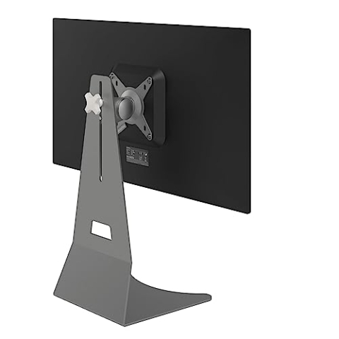 Dataflex Addit Monitorständer 502 Silber, höhenverstellbare Monitorkonsole, drehbarer Monitorständer, für 1 Monitor bis zu 15 kg, kompatibel mit VESA MIS-D 75x75/100x100mm