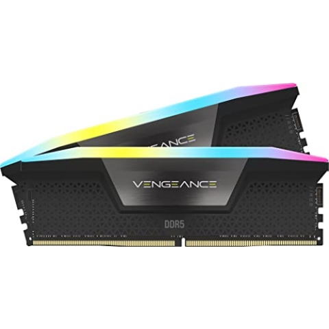 Corsair VENGEANCE RGB DDR5 RAM 96GB (2x48GB) 5200MHz CL38 Intel XMP iCUE Kompatibel Computer Speicher - Schwarz (CMH96GX5M2B5200C38)