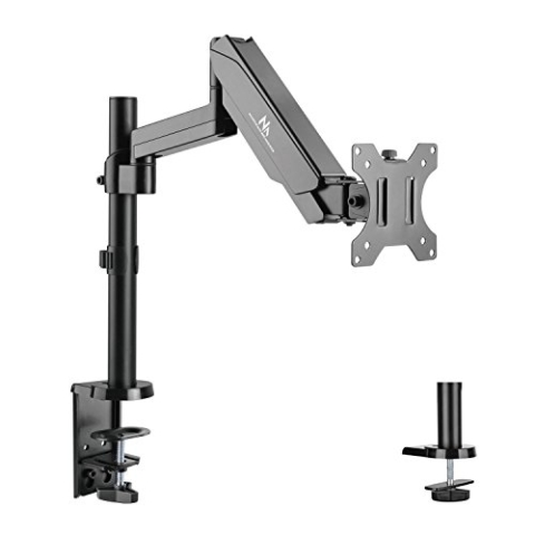 Maclean MC-775 Monitorhalter mit Gasfeder 17-32 Tischhalterung Monitorarm Vesa 75x75 100x100, Schwarz