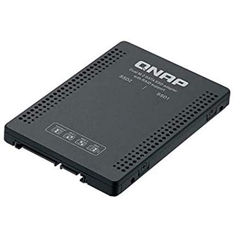 Qnap Systems 6.35 cm 2.5 Inch SATA to Dual M.2 2280 SATA Drive Adapter Hardware RAID 0/1 JBOD Individual Disk Modes, QDA-A2MAR