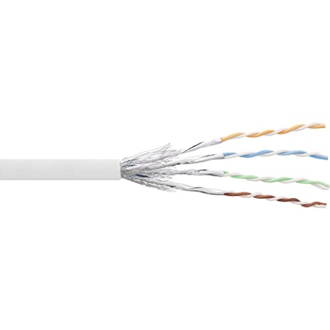 InLine 76499W Patchkabel Cat.6 S/FTP (PiMf), weiß, AWG27, PVC, CU, 100m