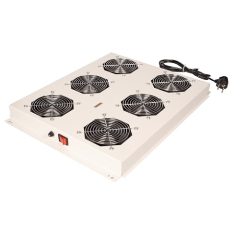 ROLINE 19-Zoll Dachlüftereinheit 6 Lüfter, ON/Off für Serverschrank grau