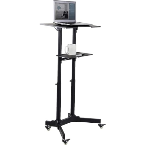 Techly ICA-TB TPM-1BK Notebook Stand Schwarz - Notebook-Ständer (Notebook Stand, Schwarz, Metall, 1030-1250 mm, 0-40°, 620 mm)