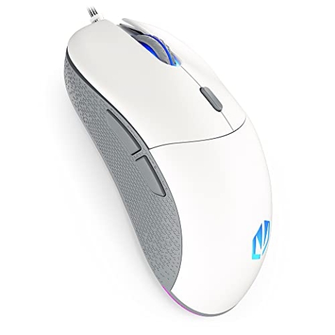 ENDORFY GEM Plus Onyx White, leichte Gaming-Maus (67 g), Sensor PAW3370, 19 000 DPI, Mechanische Switches Kailh GM 8.0 80M, 6 programmierbare Tasten, Mausfüße aus „PTFE”, EY6A011