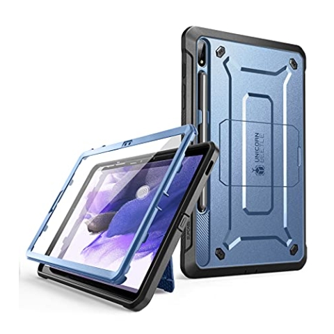 SUPCASE Hülle für Samsung Galaxy Tab S7 FE 12.4 Zoll 2021 Bumper Case 360 Grad Schutzhülle Robust Cover [Unicorn Beetle PRO] mit Displayschutz und S Pen Halter (SM-T730 / SM-T736B) (Blau)