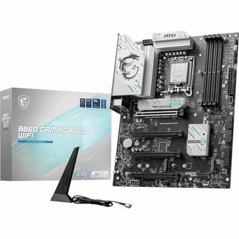 MSI B860 Gaming Plus WiFi Mainboard, ATX - Unterstützt Intel Core Ultra Prozessoren (Series 2), LGA 1851 - DDR5 Memory Boost 8600+ MT/s (OC), PCIe 5.0 x16 x16, M.2 Gen5, Intel Killer 5G LAN, Wi-Fi 7