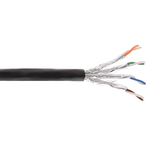 InLine 70050P Außen-Verlegekabel Cat.7a, S/FTP (PiMF) 4x2x0,58 AWG23, 1200MHz, PE-Mantel schwarz, 50m