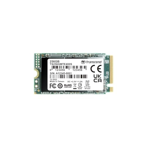 Transcend MTE400S 256 GB NVMe PCIe Gen3 x4 M.2 2242 Internal Solid State Drive (SSD) 3D TLC NAND (TS256GMTE400S)