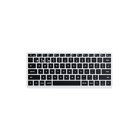SATECHI Slim X1 Kabellose Bluetooth Tastatur mit Hintergrundbeleuchtung – Beleuchtete Tasten & Multi-Device Sync – Für M2/ M1 MacBook Pro/Air, M2/ M1 iPad Pro/Air, M2 Mac mini, iMac M1 (Silber)