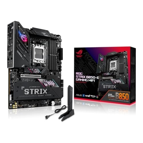 ASUS ROG Strix B850-E Gaming WiFi Mainboard Sockel AMD AM5 (AMD B850, E-ATX, DDR5 Speicher, PCIe 5.0, WiFi 7, 2X PCIe 4.0 M.2, Aura Sync)