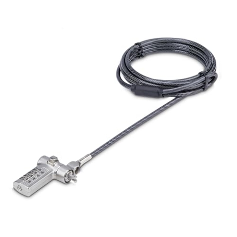 StarTech.com Universal Laptopschloss 2m, Serialisiertes Sicherheitsschloss, Noble Wedge®/Nano/K-Slot Kompatibel