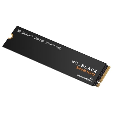 WD_Black SN8100 4 TB PCIe 5.0x4 NVMe M.2 SSD, Lesegeschwindigkeiten von bis zu 14.900 MB/s, Schreibgeschwindigkeiten von bis zu 14.000 MB/s, TLC 3D CBA NAND