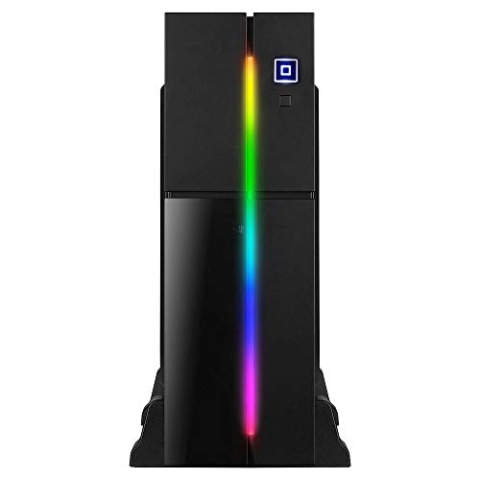 Aerocool PLAYA, MicroATX PC-Gehäuse RGB, Horizontal/Vertikal, Lüfter 8cm,Schwarz