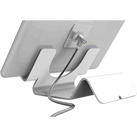 Maclocks Universal Security Tablet Halter mit Kabelschloss für z.B. Apple iPad Air 2, iPad 9,7" (2017), iPad Pro, Samsung Galaxy Tab uvm. [weiß | Aluminium | Diebstahlschutz] - CL12UTH WB
