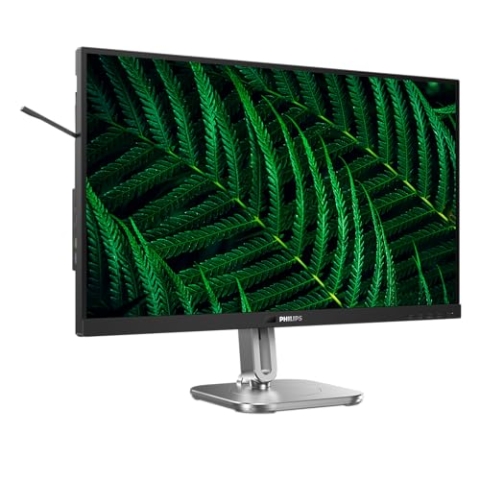 PHILIPS 27B2G5601-27 Zoll Quad HD Monitor, höhenverstellbar, Lautsprecher, Adaptive Sync (2560x1440, 100 Hz, 2X HDMI 1.4, 1x DisplayPort 1.2, USB-C (100W PD), USB Hub, RJ45) dunkel grau