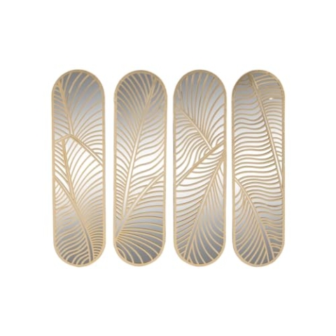 Home ESPRIT Gold Wanddeko Pflanzenblatt 72 x 1,5 x 68 cm