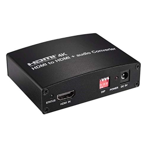 PremiumCord HDMI 4K Audio-Extraktor/Repeater mit Audio-Trennung an Klinkenbuchse, SPDIF Toslink, Cinch, Unterstützung: CEC, EDID
