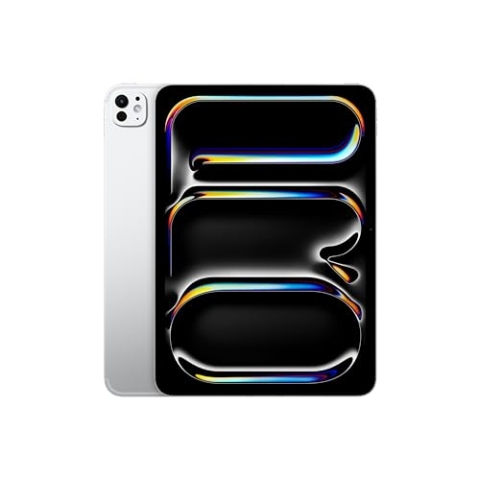 Apple 11" iPad Pro (M4): Ultra Retina XDR Display, 1 TB, 12 MP Querformat Frontkamera/12 MP Rückkamera, LiDAR Scanner, WLAN 6E und 5G Mobilfunk mit eSIM, Face ID, Nanotexturglas – Silber