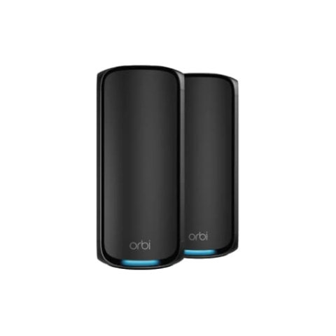 NETGEAR Orbi 7 Mesh Quad-Band WiFi-System der neuen Generation (RBE972SB), WiFi 7 Plus-Satellitenrouter, deckt 600 m² und 200 Geräte ab, BE27000, 27 Gbit/s, OK, sehr Dicke Wände, kompatibel mit Boxen