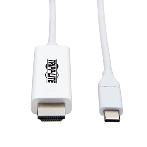 Tripp Lite USB C auf HDMI Kabel Adapter (M/Thunderbolt 3 HDMI Kabel Adapter, Gen 1, Konverter auf HDMI Ende, 4K HDMI @ 60 Hz, 4: weiß, 1,8 m (U444-006-H4K6WE)