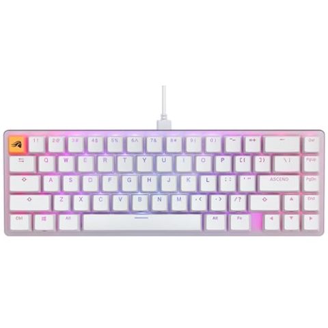 Glorious Gaming GMMK 2 Compact (65%) – Mechanisches Gaming-Keyboard, Aluminiumrahmen, anpassbar, Doubleshot-Kappen, Glorious Fox Schalter, tastenweise RGB, Spanisch QWERTY Layout - Weiß