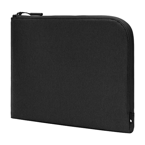 Incase Facet Sleeve Tasche für Apple MacBook Pro 13" & Air 13" & 12"/13" Notebooks/Tablets [100% recyceltem Twill (Polyester) I 2 Innentaschen I Wasserabweisende Außenseite I EVA gepolstert] schwarz