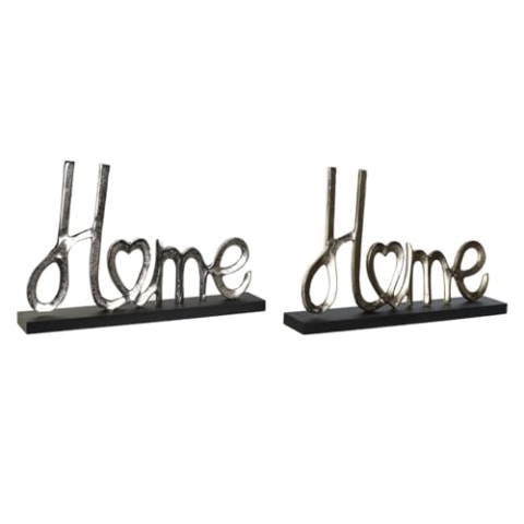 DKD Home Decor Dekorative Figur, Schwarz, Gold, Silber, Urban 46 x 8 x 29 cm (2 Stück)