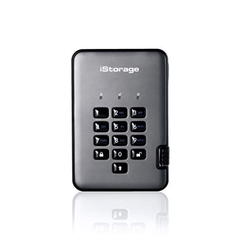 iStorage diskAshur PRO2 16TB 256-Bit 1TB USB 3.1 FIPS Level 3 zertifiziert, sichere verschlüsselte Festplatte IS-DAP2-256-SSD-16000-C-X