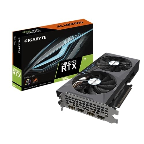 Gigabyte NVIDIA GeForce RTX 3060 EAGLE V2 Graphics Card - 12GB GDDR6, 192-bit, PCI-E 4.0, 1777MHz Core Clock, RGB, 2x DP 1.4, 2 x HDMI 2.1, NVIDIA Ampere - GV-N3060EAGLE-12GD