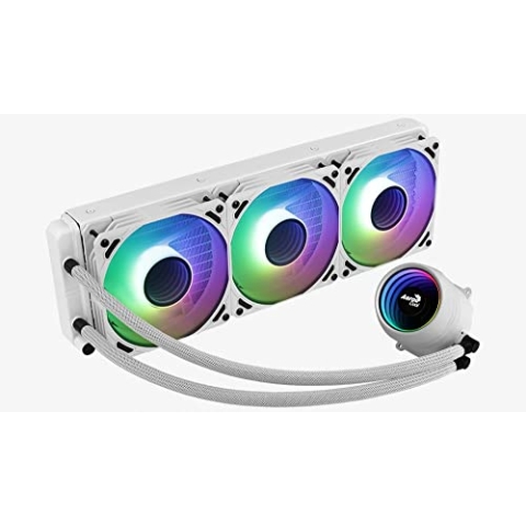 AeroCool MIRAGEL360W, CPU-Flüssigkeitskühlung, 3xLüfter 12cm ARGB, TDP 550W, Weiß