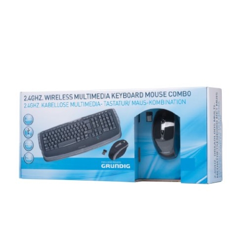 Grundig 72853 Tastatur Set (AZERTY, USB) mit Kabellos Maus schwarz