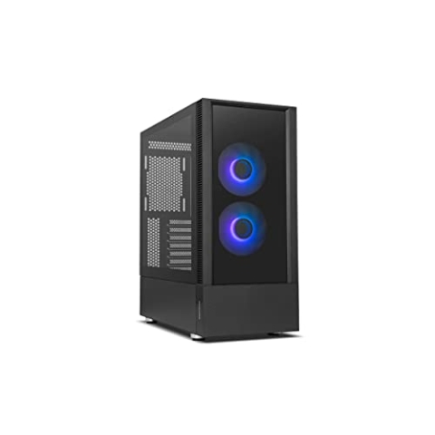 NOX XTREME PRODUCTS HUMMER NEMESIS - Mid-Tower Micro ATX;ATX, Front und Seite aus gehärtetem Glas, unendliche ARGB-LED-Lüfter, bis zu 8 Lüfter, große Grafik, USB 3.0, schwarz