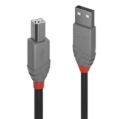 LINDY 36688 50x 2m USB 2.0 Typ A an B Kabel, Anthra Line, Grau