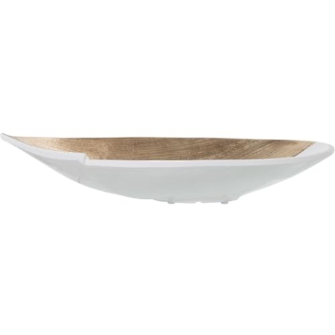 Alexandra House Living Tischdekoration, Weiß, Gold, Keramik, 10 x 45 x 26 cm