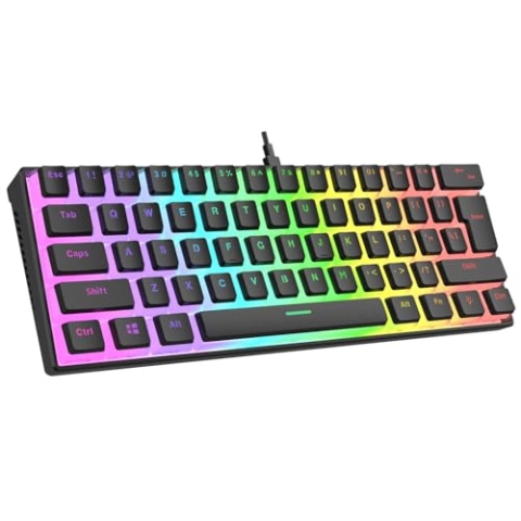 Rampage Radiant K11 Black Type-C Connected RGB Pudding Keyboard US Layout Red Switch Gaming Gaming Keyboard