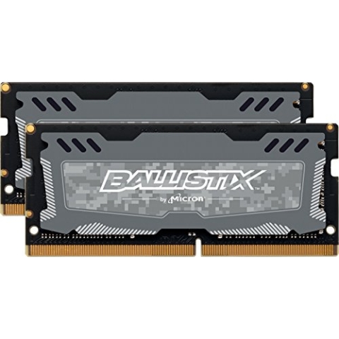 Crucial Ballistix Sport LT BLS2K16G4S240FSD Laptop Gaming Speicher Kit (2400 MHz, DDR4, DRAM, 32GB (16GBx2), CL16) grau
