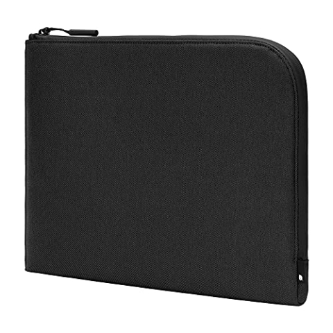 Incase Facet Sleeve Tasche für Apple MacBook Pro 16" & 15"/16" Notebooks/Tablets [Aus 100% recyceltem Twill (Polyester) I 2 Innentaschen I Wasserabweisende Außenseite I EVA gepolstert] schwarz