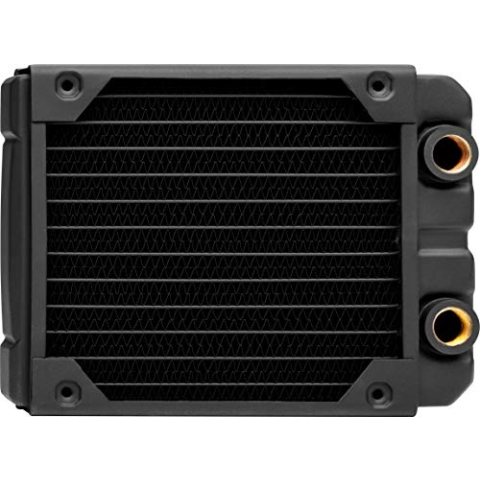 Corsair Hydro X Series, XR5 120 mm Radiator (Einzelne 120-mm-Lüfterbefestigungen, Einfache Installation, Hochwertige Polyurethan-Beschichtung, Integrierte Schraubenführungen) Schwarz