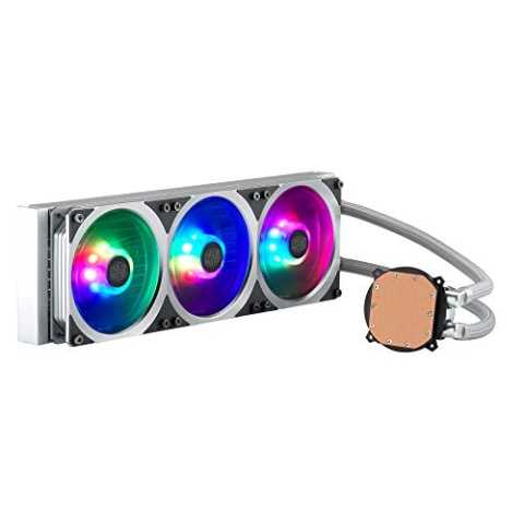 Cooler Master MasterLiquid ML360P Silver Edition Flüssigkühler, All-In-One (AIO) Liqiod Kühler, 360 mm Kühler, 1 x 360 mm PWM SF360R ARGB Lüfter, integrierter Lüfterrahmen, Aluminium Pumpenabdeckung