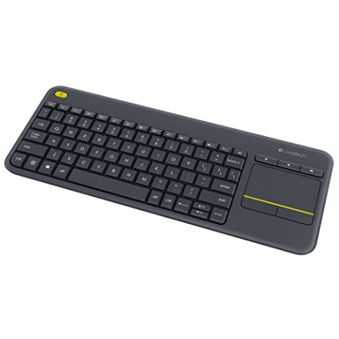 Logitech K400 Plus Kabellose Touch-TV-Tastatur mit integriertem Touchpad, Skandinavisches QWERTY-Layout - Schwarz