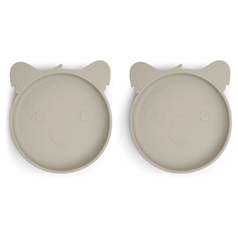 NUUROO - Akila Silikonteller 2er Pack Koala - Kopfsteinpflasterstein