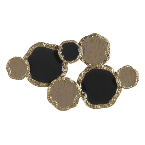 BigBuy Home Geometrische Wanddekoration Beige Gold Eisen 95,3 x 6,4 x 54,6 cm