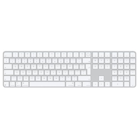 Apple Magic Keyboard mit Touch ID und Ziffernblock für Mac Modelle mit Apple Chip – Englisch (International) – Weiße Tasten ​​​​​​​