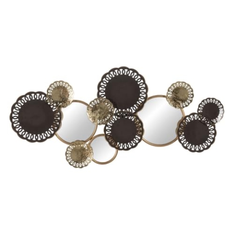 BigBuy Home Wanddekoration, Grau, Gold, Eisen, 134,6 x 5,7 x 62,9 cm
