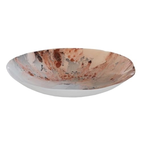 BigBuy Home Tischmitte, Lachs, Glas, 39 x 39 x 6,5 cm