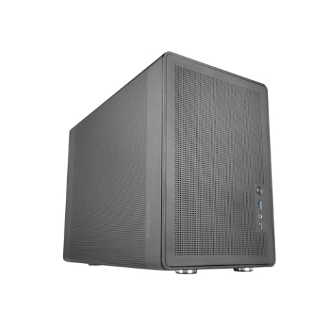 MARS GAMING MC-XPRO, Ultrakompaktes MicroATX-Gehäuse, Mesh-Paneel-Design, 120mm Rücklüfter, Mesh 360° Kühltechnologie, Dual-Kompatibilität für ATX- und SFX-Netzteile, Mini-Tower PC USB-C, Schwarz