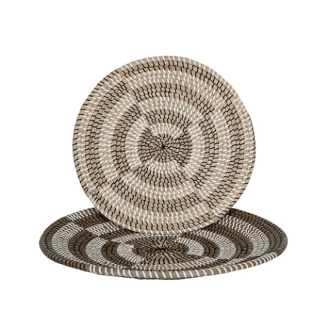 Romimex Tischdekoration, Braun, Beige, Naturfaser, 50 x 9 x 50 cm, Set (2 Stück)