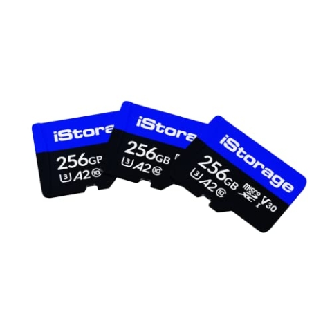 3 Pack iStorage microSD Card 256GB, Encrypt Data stored on iStorage microSD Cards Using datAshur SD USB Flash Drive, Compatible with datAshur SD Drives only