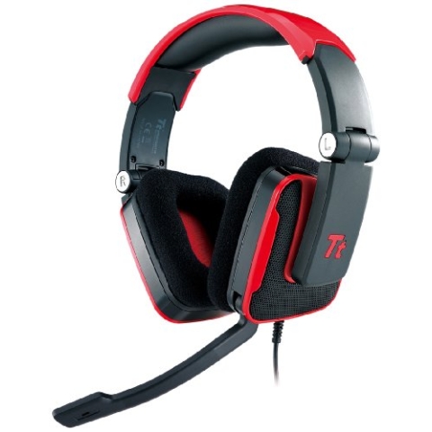 Thermaltake HT-SHK002ECRE Esports Shock Stereo Gaming Over-Ear-Kopfhörer (3,5mm Klinkenstecker) rot