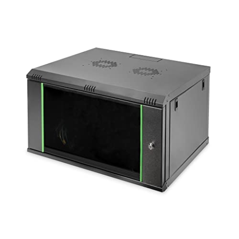 DIGITUS Netzwerkschrank - 19 Zoll Rack - 7HE - Wandmontage - 600mm Tiefe - Traglast 60kg - Dynamic Basic Serie - Schwarz